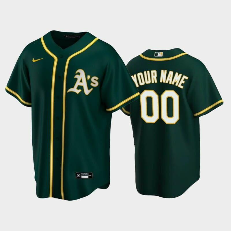 Oakland Athletics Custom Name Number Baseball Alternate Jersey Green
