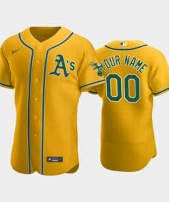 Oakland Athletics Custom Name Number Flexbase Baseball Jersey Gold