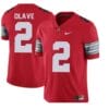 Ohio State Buckeyes #2 Chris Olave NCAA Football Red Jersey