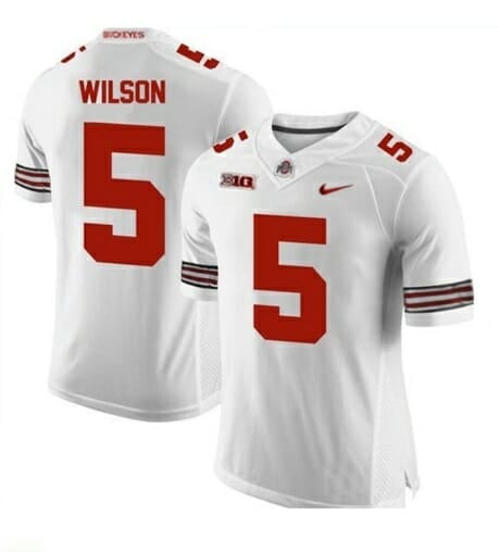 Ohio State Buckeyes #5 Garrett Wilson NCAA Football Jersey White
