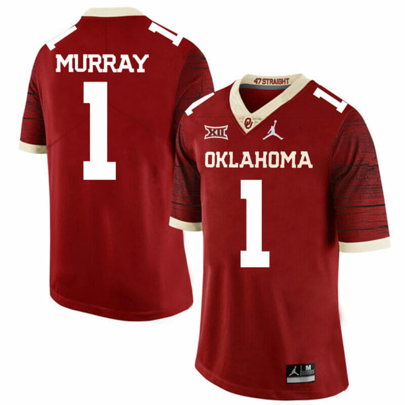  Kyler Murray Jersey Oklahoma Sooners #1 Football Jersey Chai Pattern Dark Red
