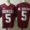 Oklahoma Sooners #5 M.Brown College Football Jersey Red