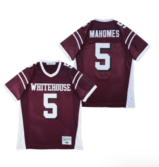 Patrick Mahomes #5 Whitehouse High School Football Jersey Crimson