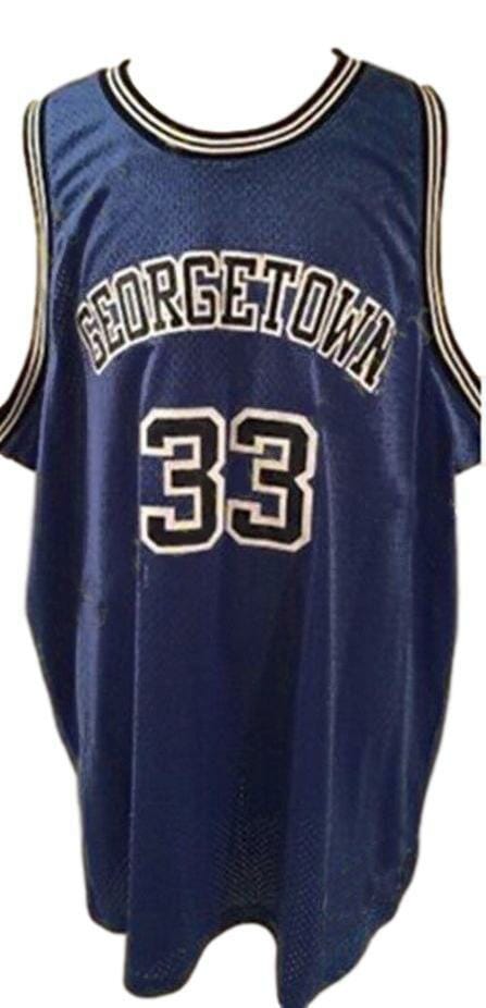 Patrick Ewing #33 College Basketball Jersey Blue - Image 2