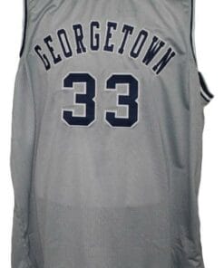 Alternative view of Patrick Ewing #33 Custom College Basketball Jersey Grey