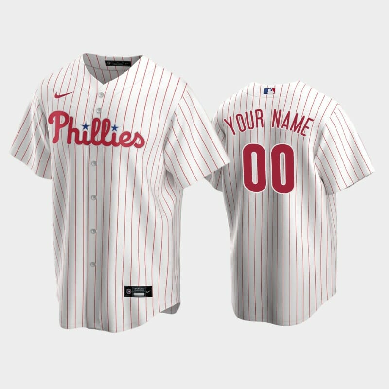 Philadelphia Phillies Custom Name Number Home Baseball Jersey White