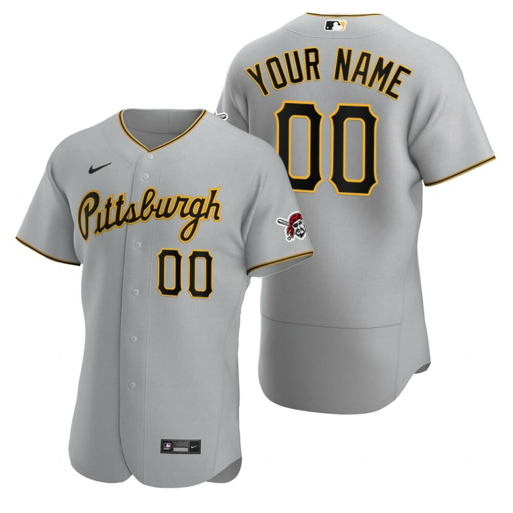 Pittsburgh Pirates Custom Name Number Flexbase Jersey Gray Stitched