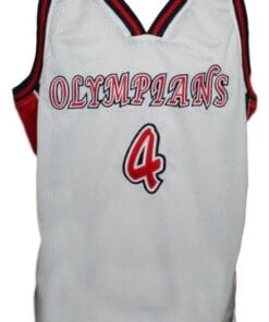 Alternative view of Russell Westbrook #4 Olympians HS Basketball Jersey Sewn White