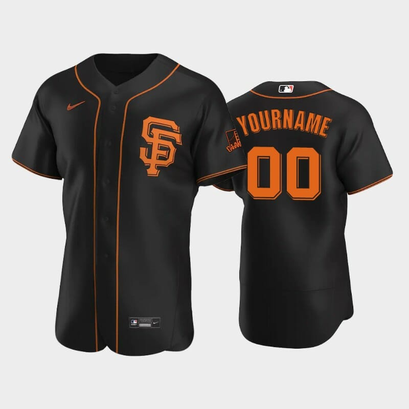 San Francisco Giants Custom Name Number Baseball Jersey Black