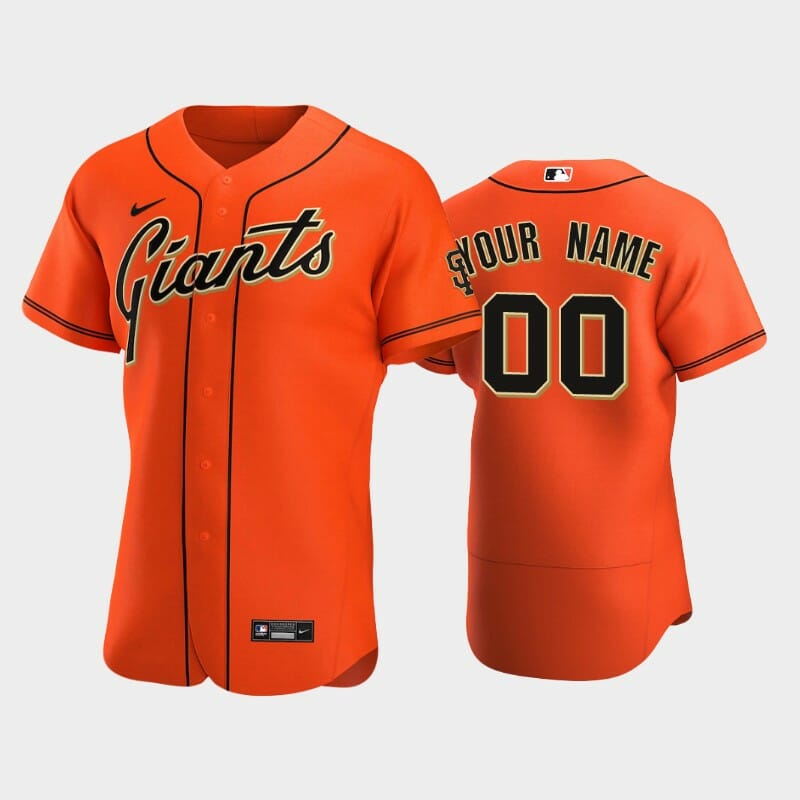 San Francisco Giants Custom Name Number Baseball Jersey Orange
