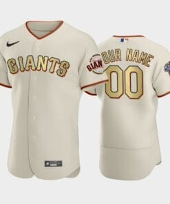 San Francisco Giants Custom Name Number World Series Jersey Cream