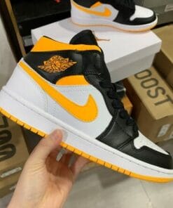 Alternative view of Air Jordan 1 Mid Black And Yellow