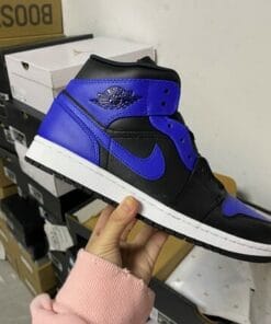 Alternative view of Air Jordan 1 Mid Black Blue