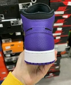 Alternative view of Air Jordan 1 Mid Black Purple