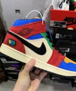 Alternative view of Air Jordan 1 Mid Colorful Stitching Corduroy