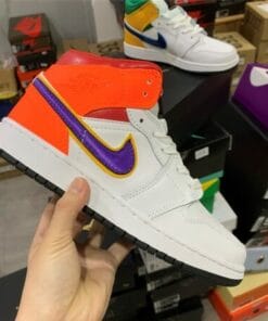 Alternative view of Air Jordan 1 Mid White Court Purple