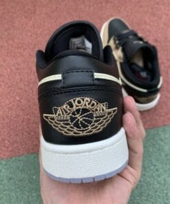 Alternative view of Air Jordan 1 Low Black Khaki Chameleon
