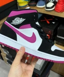 Alternative view of Air Jordan 1 Mid Black Purple White