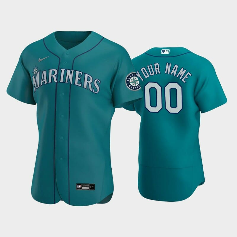 Seattle Mariners Custom Name Number Alternate Aqua Jersey Stitched