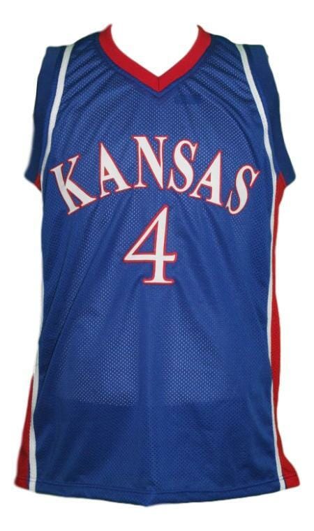 Sherron Collins #4 College Basketball Jersey Blue - Image 2