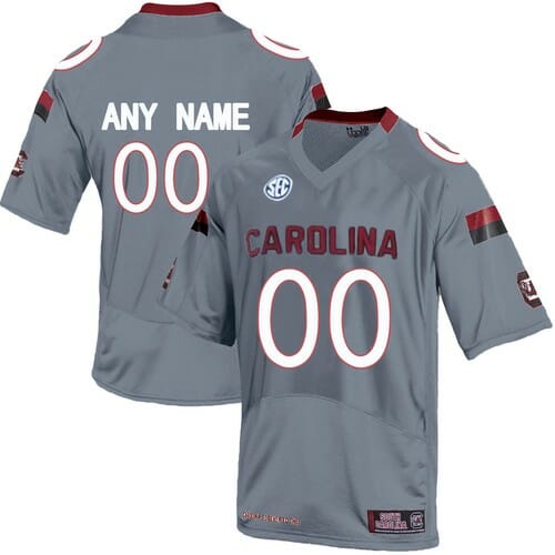 South Carolina Gamecocks Custom Jersey Name and Number NCAA Football Grey