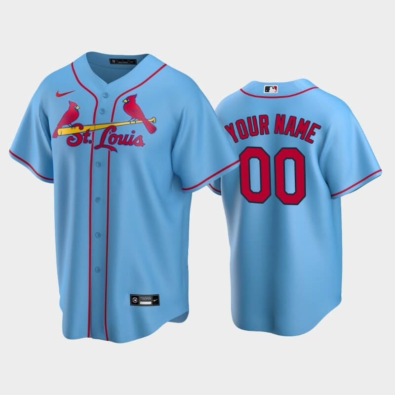 St. Louis Cardinals Custom Name Number Alternate Jersey Light Blue