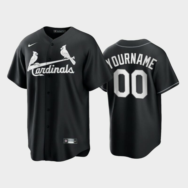 St. Louis Cardinals Custom Name Number Coolbase Baseball Jersey Black