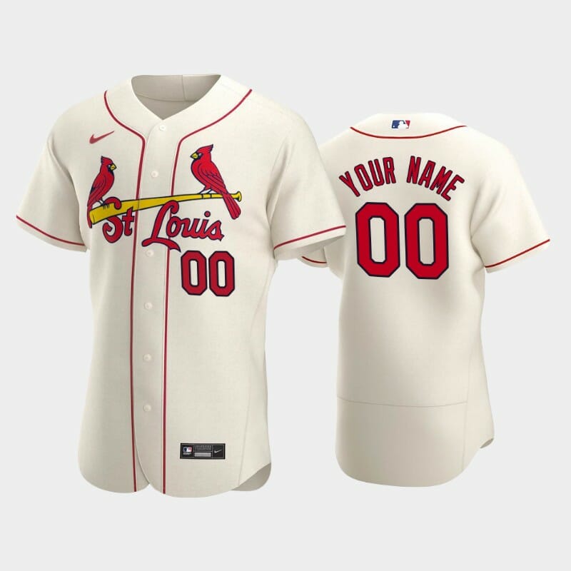 St. Louis Cardinals Custom Name Number Flexbase Baseball Jersey Cream