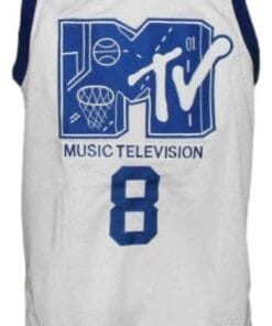 Alternative view of Steve Urkel #8 MTV Rock N Jock Basketball Jersey White