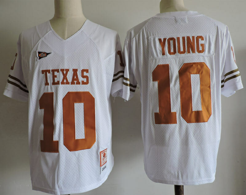 Vince Young Jersey Texas Longhorns #10 College Football Jersey White