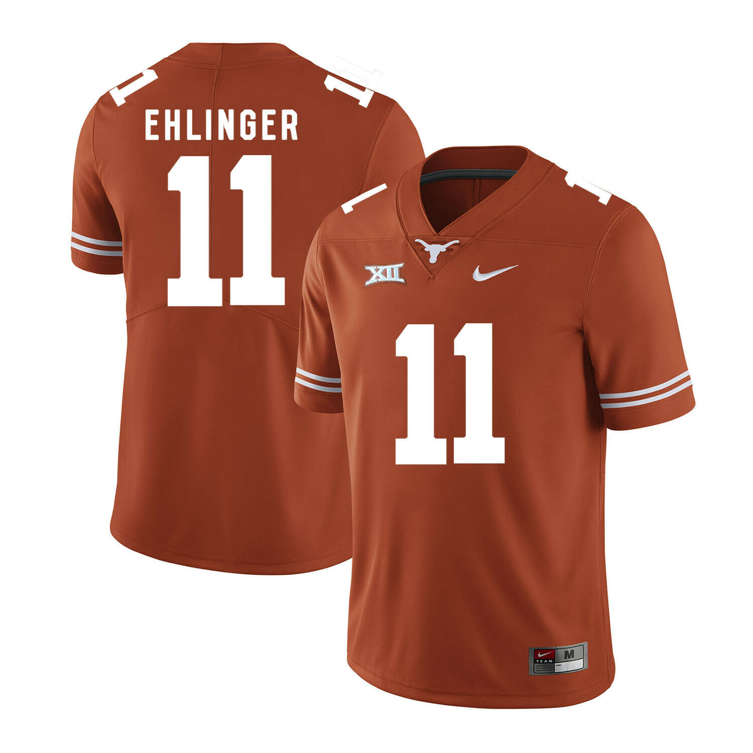 Texas Longhorns #11 Sam Ehlinger College Football Jersey Orange XII Patch