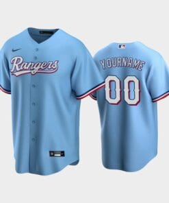 Texas Rangers Custom Name Number Coolbase Baseball Jersey Light Blue