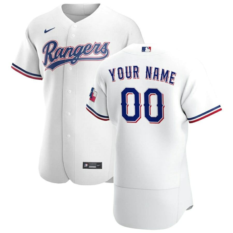 Texas Rangers Custom Name Number Flexbase Baseball Jersey White