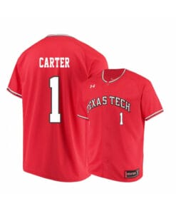 Texas Tech Red Raiders 1 Dillon Carter Red College Baseball Jersey