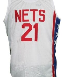 Alternative view of Tim Bassett New York Nets Aba Retro Basketball Jersey White