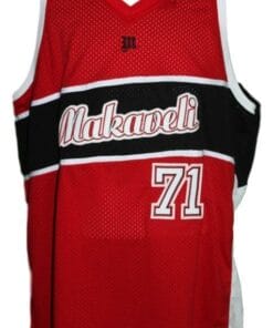Alternative view of Tupac Shakur #71 Makaveli Hip Hop Custom Basketball Jersey Red