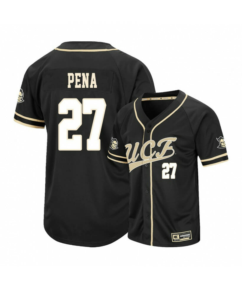UCF Knights 27 Gephry Pena Black College Baseball Jersey