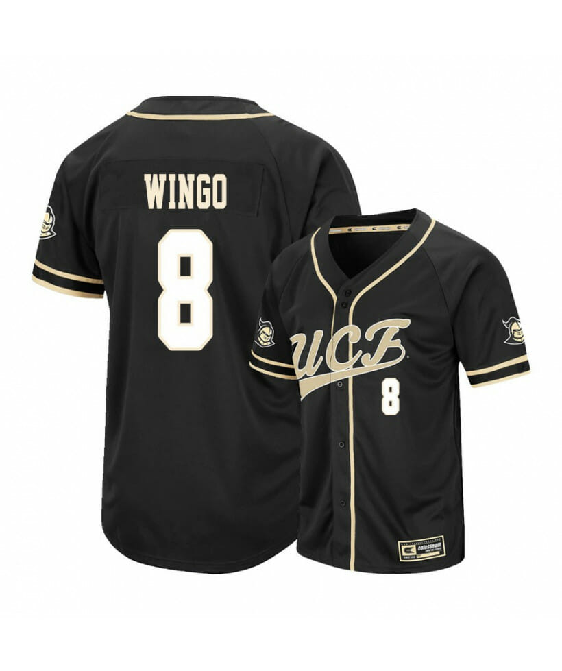 UCF Knights 8 Dalton Wingo Black College Baseball Jersey