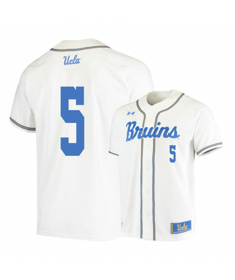 UCLA Bruins 5 Garrett Mitchell White College Baseball Jersey