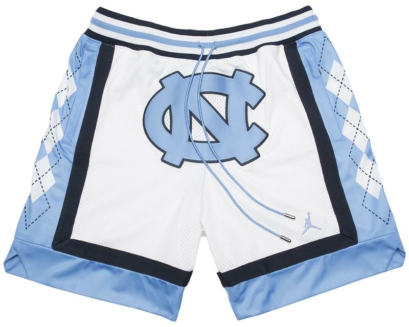 University of North Carolina x Jordan Brand White JUST DON Shorts