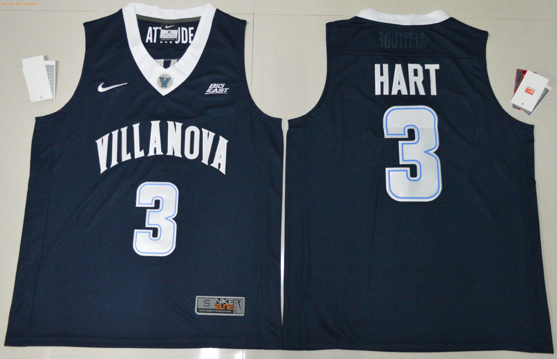 Villanova Wildcats #3 Josh Hart NCAA Basketball Jersey Dark Blue