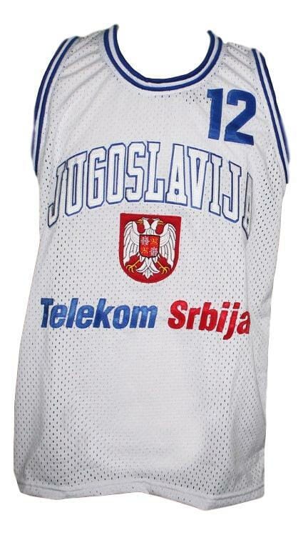 Vlade Divac Jugoslavija Yugoslavia Basketball Jersey New Sewn White - Image 2
