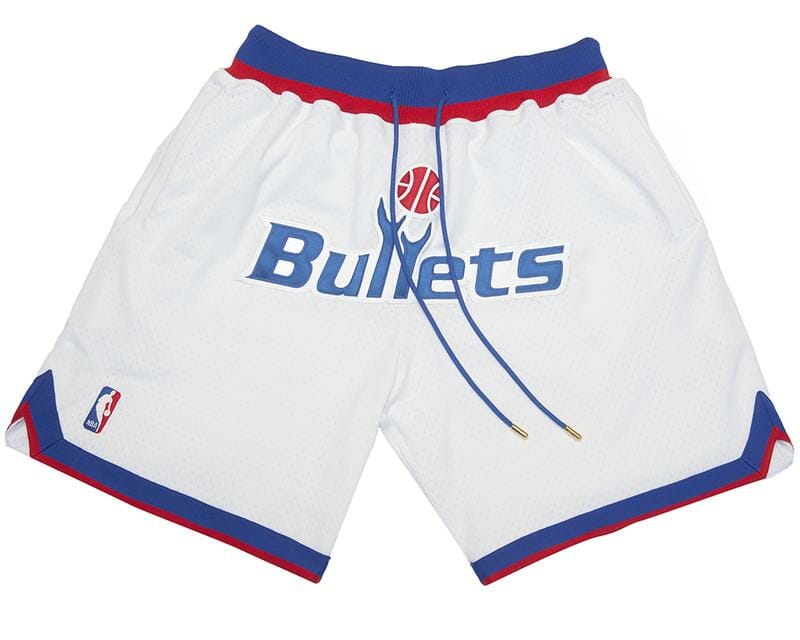 Washington Bullets White JUST DON Shorts