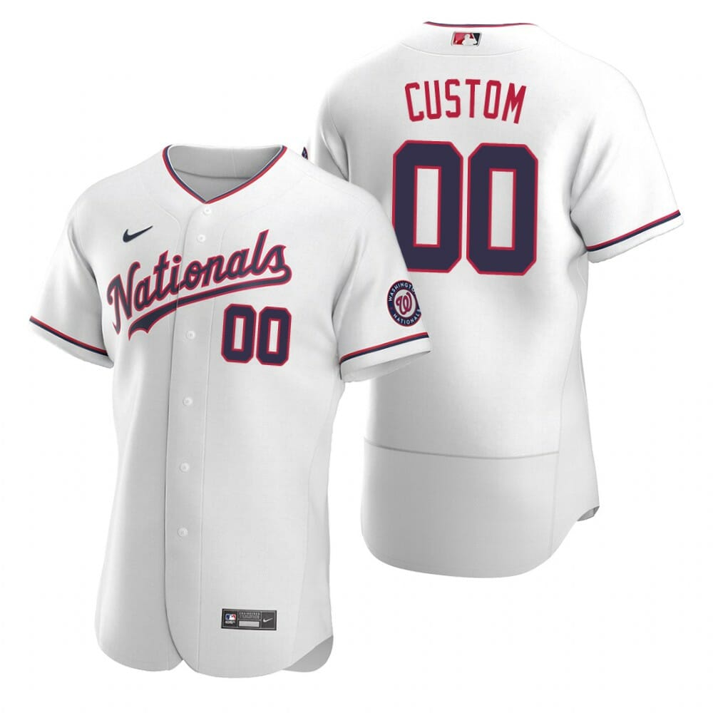 Washington Nationals Custom Name Number FlexBase Jersey White Stitched