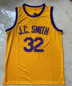 Alternative view of Earl Manigault #32 JC Smith Streetball Movie Basketball Jersey Yellow