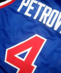 Drazen Petrovic #4 Jugoslavija Basketball Jersey Blue