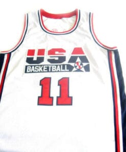 Alternative view of Karl Malone #11 Team USA BasketBall Jersey White