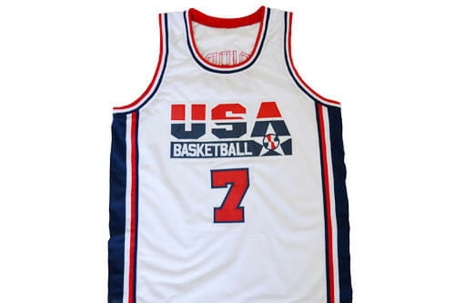 Shawn Kemp #7 Team USA New Basketball Jersey White - Image 2