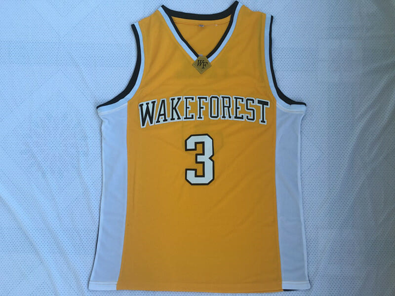 Wake Forest University #3 Chris Paul NCAA Basketball Jersey Yellow