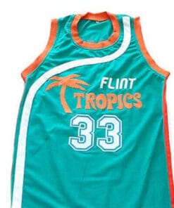 Alternative view of Jackie Moon #33 Flint Tropics Semi Pro Basketball Jersey Teal Green